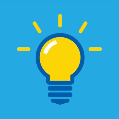 ampul veya cam ampul arka plan vektör ampul simge tasarlamak üzerinde