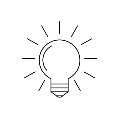 ampul veya cam ampul arka plan vektör ampul simge tasarlamak üzerinde