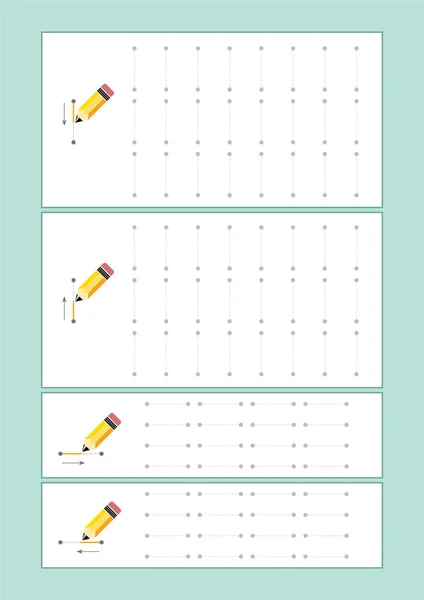Tracing Lines Vettore Scuola Materna Materna Educazione Speciale Sviluppare Capacità — Vettoriale Stock