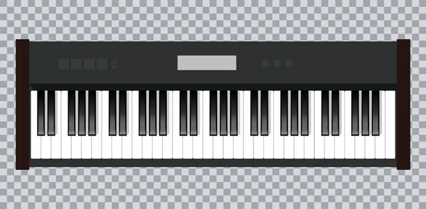ピアノ アイコンとピアノ概念現代音楽印刷のキーとホワイトの Web デザイン ピアノ ポスター ベクトル イラスト — ストックベクタ