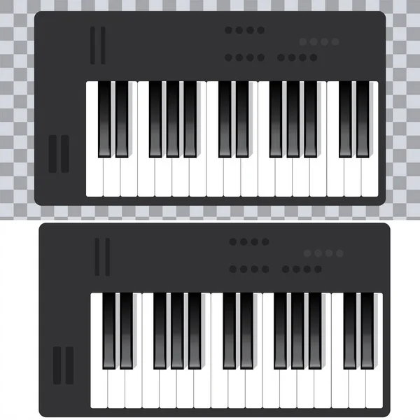 钢琴图标和钢琴概念的键现代音乐打印和网页设计钢琴海报上的白色向量例证 — 图库矢量图片