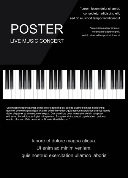 Piano icon and keys of piano concept modern music print and web design  piano poster on white vector illustration