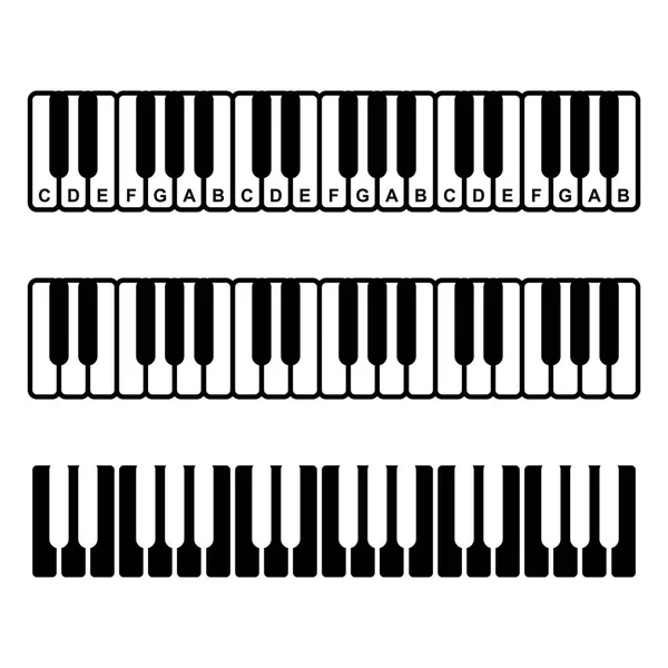 Cordes Piano Notes Clés Piano Graphique Sur Fond Blanc Illustration — Image vectorielle