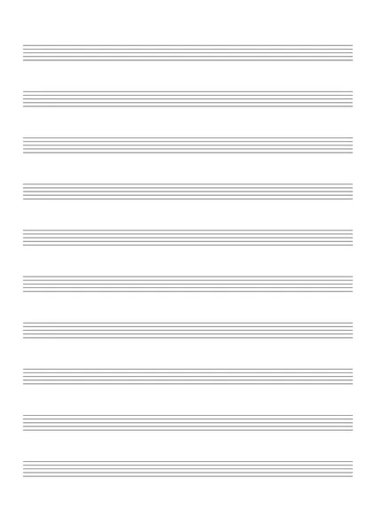 Hoja Partituras Blanco Para Notación Una Voz Instrumentos Solitario Partituras — Vector de stock