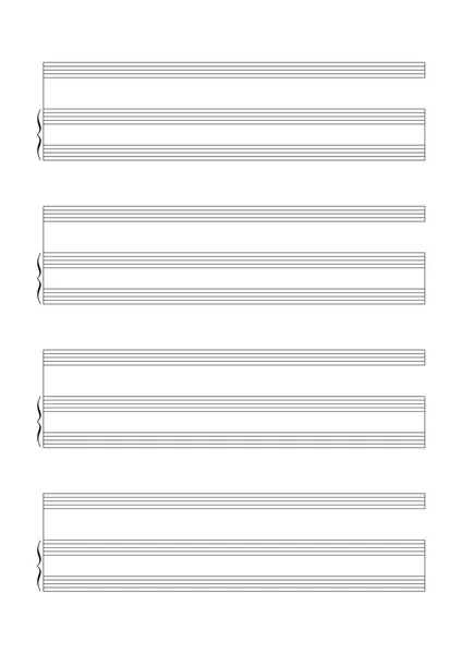 Pusty Arkusz Sheet Music Notacji Głos Lub Solo Vectorillustration Papieru — Wektor stockowy