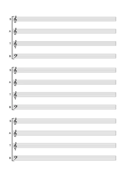 Blank Sheet Music Sheet Записи Голоса Сольных Инструментов Blank Sheet — стоковый вектор