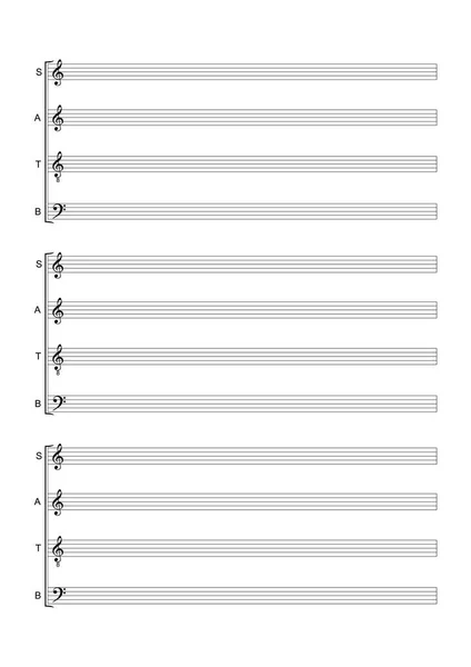 Partition Vierge Partition Pour Notation Une Voix Instruments Solo Partition — Image vectorielle