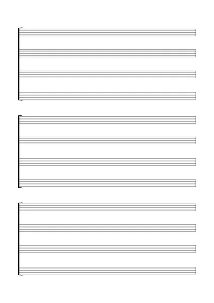 Hoja Partituras Blanco Para Notación Una Voz Instrumentos Solitario Partituras — Archivo Imágenes Vectoriales