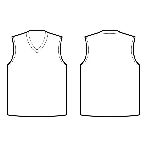 Mouwloos Jersey Witte Achtergrond Vectorillustratie — Stockvector