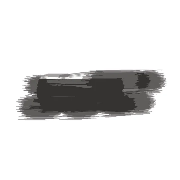 Vector Hand Painted Isolated Grunge Black Paint Brush Splash White — Stock Vector