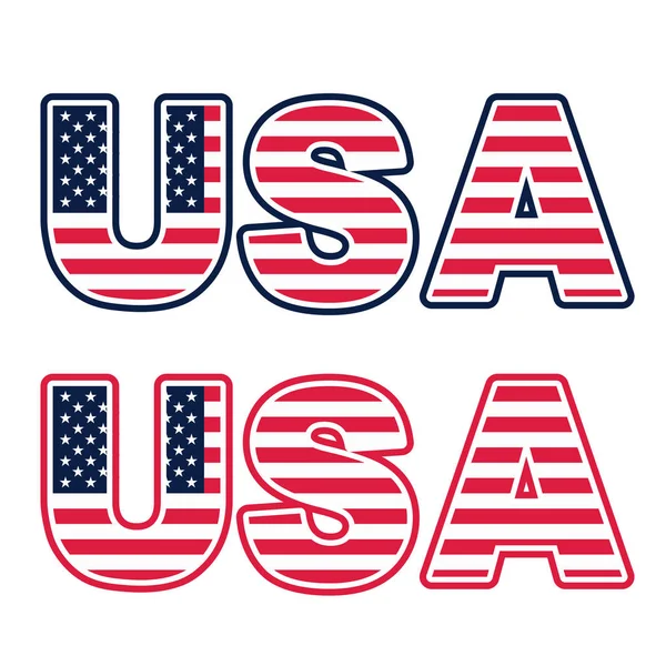 Amerikai Zászló Vagy Egyesült Államok Szimbólum Amerikai Zászló Ikon Háttér — Stock Vector