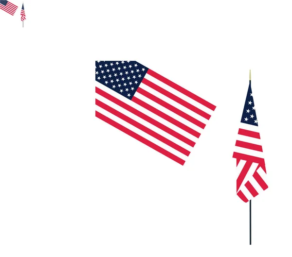 Amerikanska Flaggan Eller Flagga Usa Symbol Amerikanska Flaggan Ikonen Bakgrund — Stock vektor