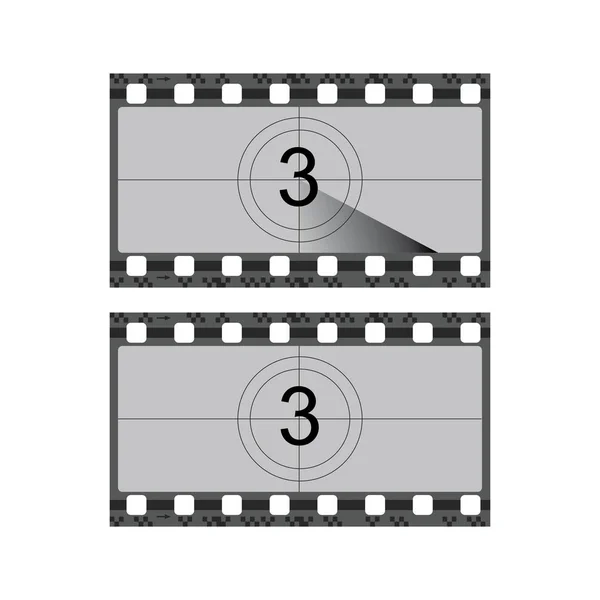 Vintage Film Filmstrip Met Countdown Grens Vectorillustratie — Stockvector