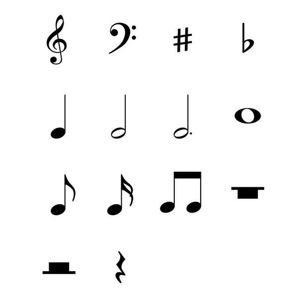 Hudební Symboly Poznámky Vektor Bílém Pozadí Obrázku — Stockový vektor