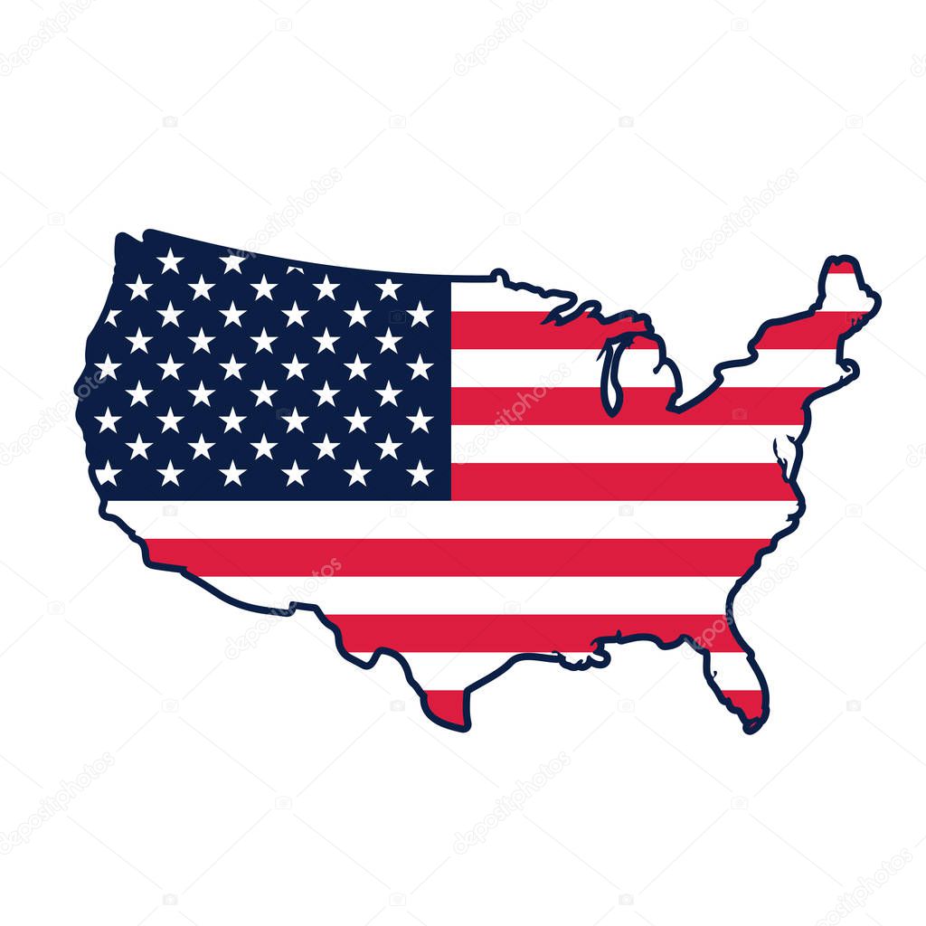 American flag or Flag of the United States symbol American flag icon on background vector