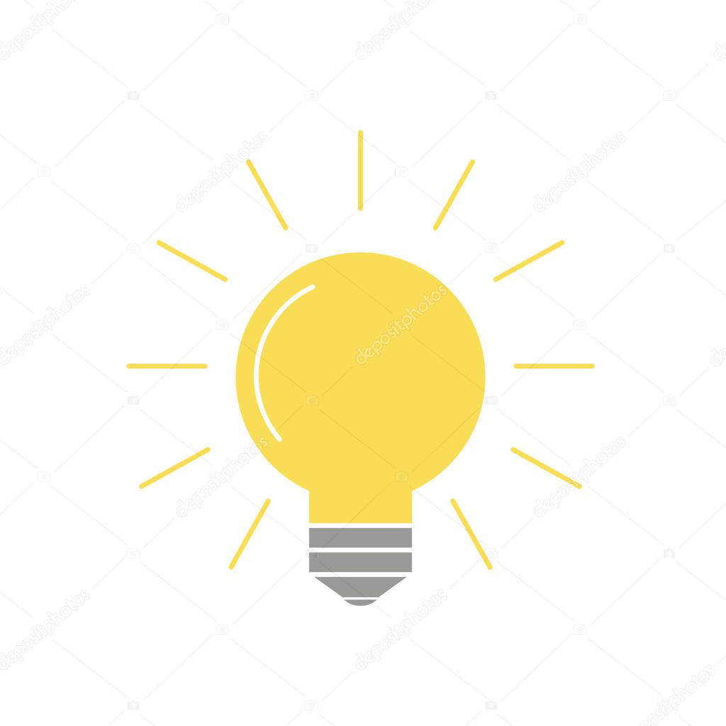 light bulb or glass light bulb  on background vector light bulb icon illustration