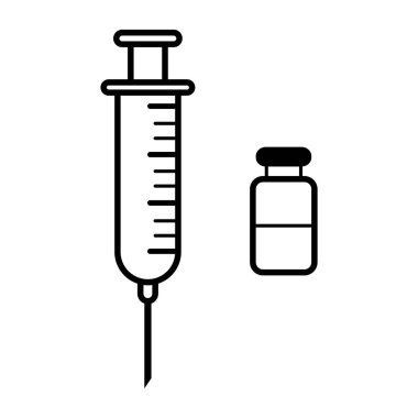 şırınga vektör simge şırıngayı beyaz arka plan illüstrasyon