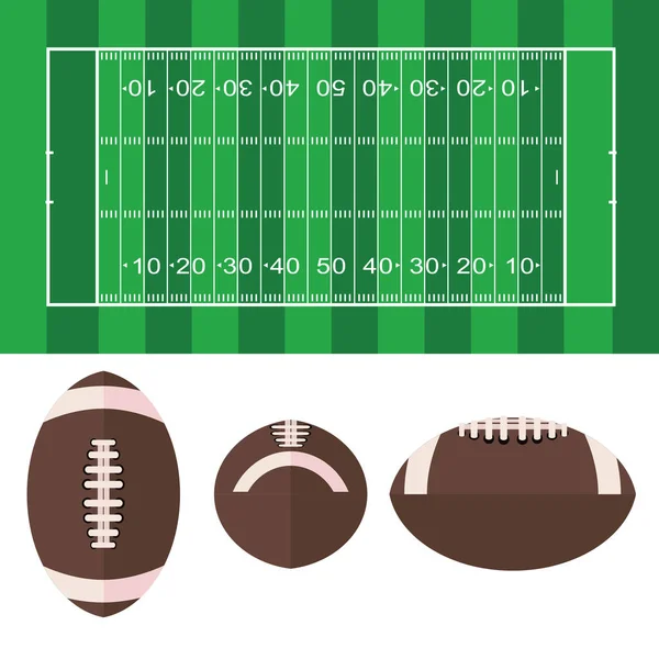 American Football Feld Und Ball American Football Symbol Illustration — Stockvektor