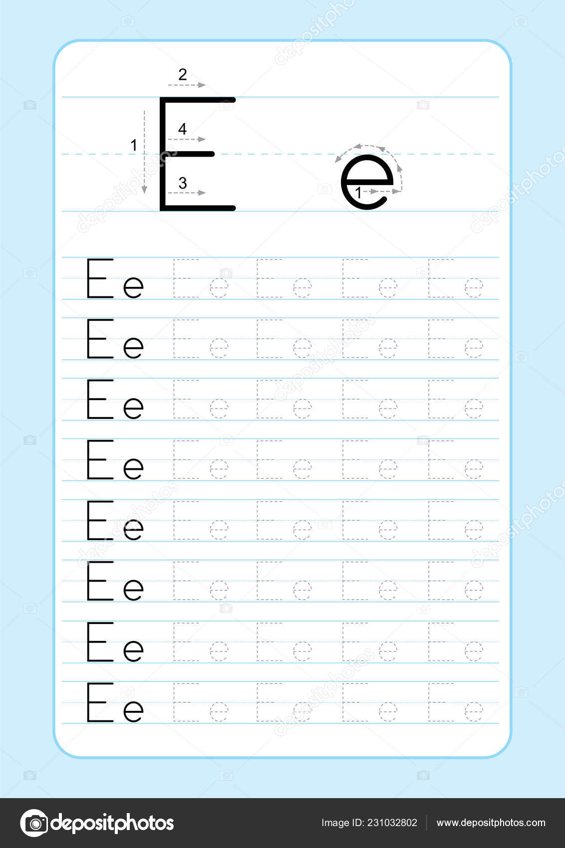 Abc Alphabet Letters Tracing Worksheet Alphabet Letters Basic Writing Practice Stock Vector Royalty Free Vector Image By C Nattiyapp 231032802