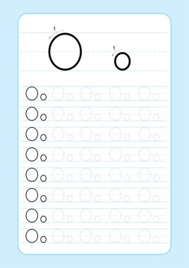 ABC Alphabet letters tracing worksheet with alphabet letters. Basic writing practice for kindergarten kids A4 paper ready to print vector illustration clipart