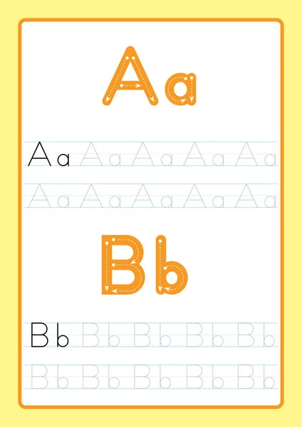 Abc Alphabet Letters Tracing Worksheet Alphabet Letters Basic Writing Practice — Stock Vector