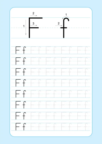 Алфавитные Буквы Abc Прослеживающие Таблицу Буквами Алфавита Базовая Практика Письма — стоковый вектор