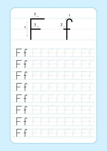 Abc Hoja Trabajo Trazado Letras Del Alfabeto Con Letras Del — Vector de stock