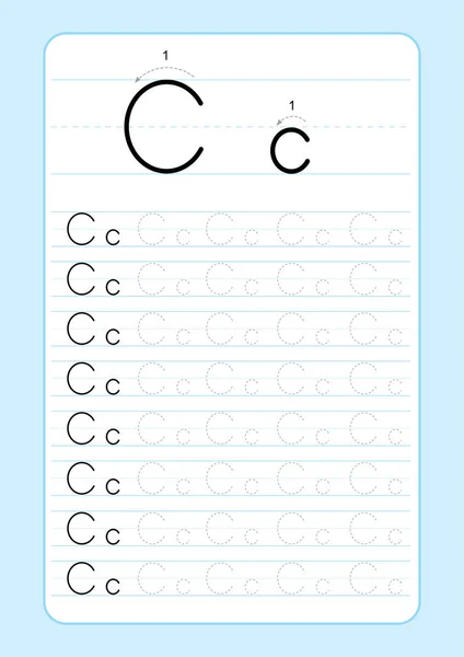 Abc Alphabet Letters Tracing Worksheet Alphabet Letters Basic Writing Practice — Stock Vector