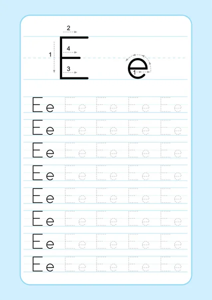 Abc Hoja Trabajo Trazado Letras Del Alfabeto Con Letras Del — Vector de stock