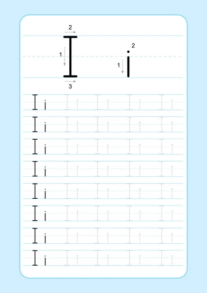 Letras Alfabeto Abc Rastreando Planilha Com Letras Alfabeto Prática Básica —  Vetores de Stock