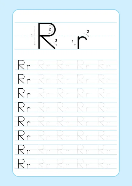 Abc Alphabet Letters Tracing Worksheet Alphabet Letters Basic Writing Practice — Stock Vector