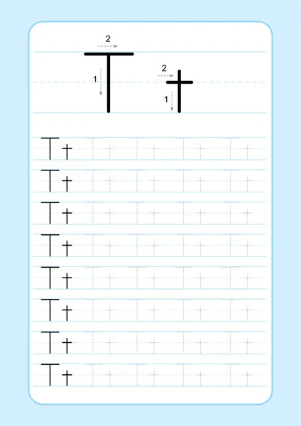 Abc Abeceda Písmen Trasování List Písmeny Abecedy Základní Psaní Praxi — Stockový vektor