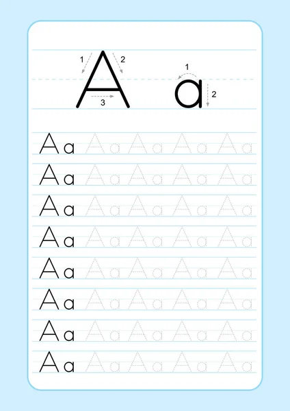 Abc Alphabet Letters Tracing Worksheet Alphabet Letters Basic Writing Practice — Stock Vector