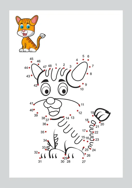 Collegare Gioco Puntini Pagine Colorare Imparare Forma Libera Vettore Stampabile — Vettoriale Stock