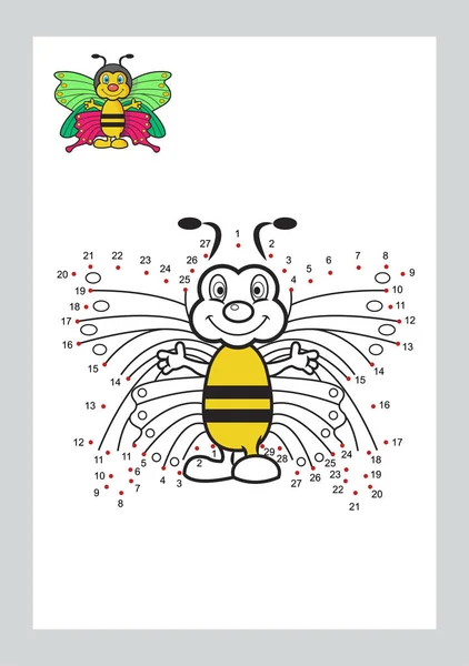 Verbind Stippen Spel Kleuren Pagina Leren Van Vrije Vorm Vorm — Stockvector