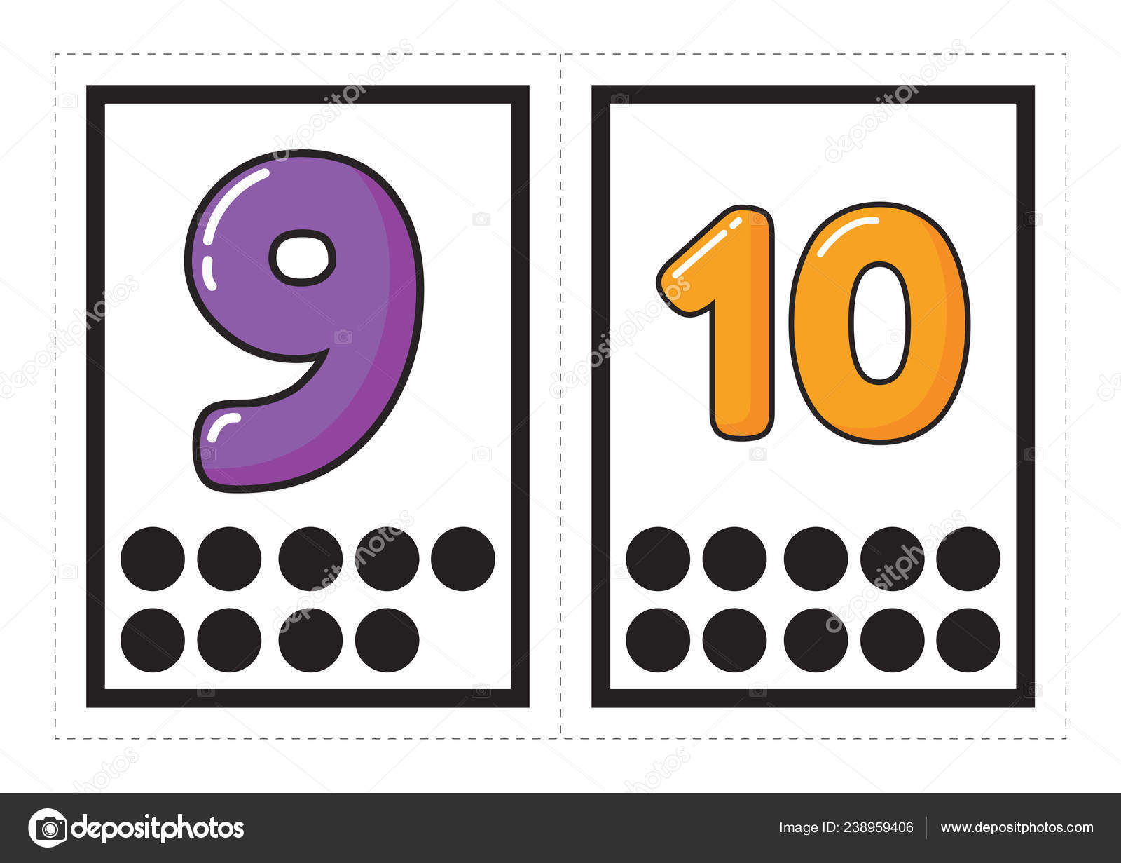 printable flash card collection numbers corresponding