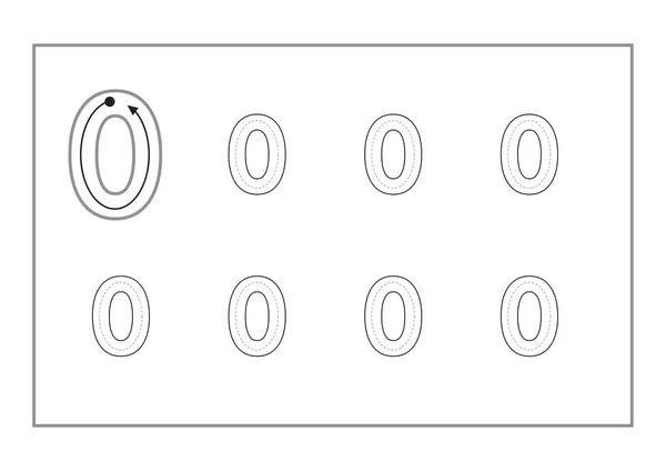 免费手写页为写数字学习数字 数字追踪工作表为幼稚园向量 — 图库矢量图片