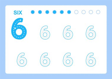 Özgür el yazısı sayfa numaraları öğrenme numara yazmak için anaokulu için çalışma sayfası izleme numaraları vektör