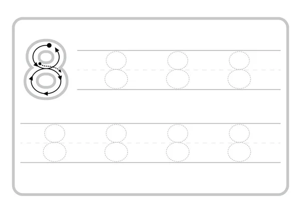 Kostenlose Handschriftliche Seiten Zum Schreiben Von Zahlen Zahlen Zum Nachzeichnen — Stockvektor