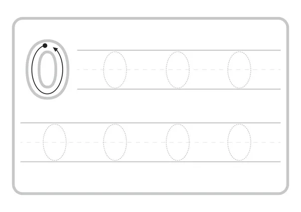 Páginas Caligrafia Grátis Para Escrever Números Números Aprendizagem Planilha Rastreamento —  Vetores de Stock
