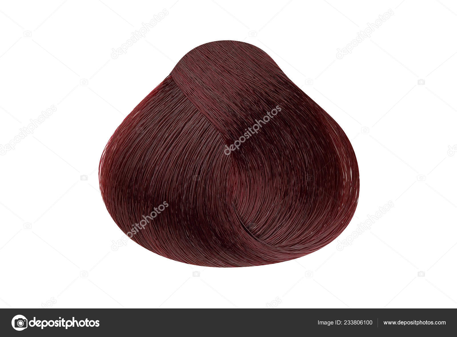 Lock Mahogany Coral Red Hair Color Sample Rounded Shape
