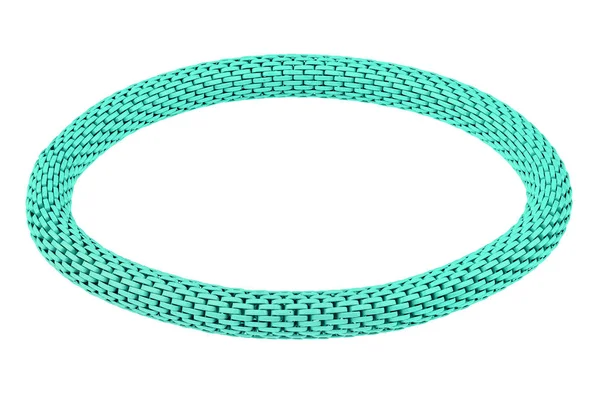 Turquoise elastic metallic bracelet isolated on white background, clipping path included