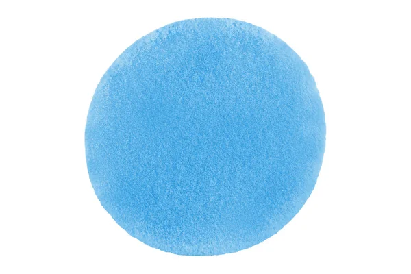 One round blue cosmetic sponge pad, isolated on white background