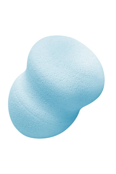 Blue cosmetic sponge pad for applying face make-up, isolated on white background, clipping path included