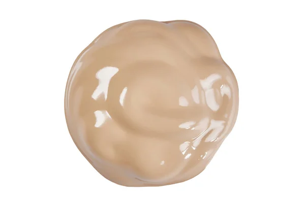Round face make-up liquid foundation sample on a white background, clipping path included
