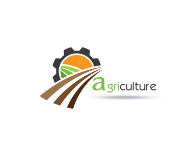 Tarım Logo tasarım şablonu. Simge, işareti veya simge. çiftlik, doğa, ekoloji. Vektör düz tasarımı