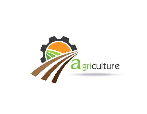 Agricultura Logo Template Design Ícone Assinatura Símbolo Fazenda Natureza Ecologia — Vetor de Stock