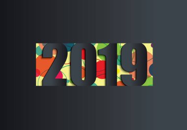 2019 happy New Year veya Noel arka plan yaratıcı tasarım 