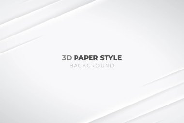 Beyaz Soyut 3D Kağıt Arkaplan. İzole Vektör Elementleri 