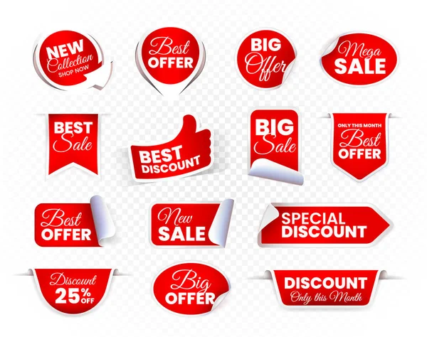 High Quality Sale Tags Vector Collection Isolated Vector Elements — Stock Vector